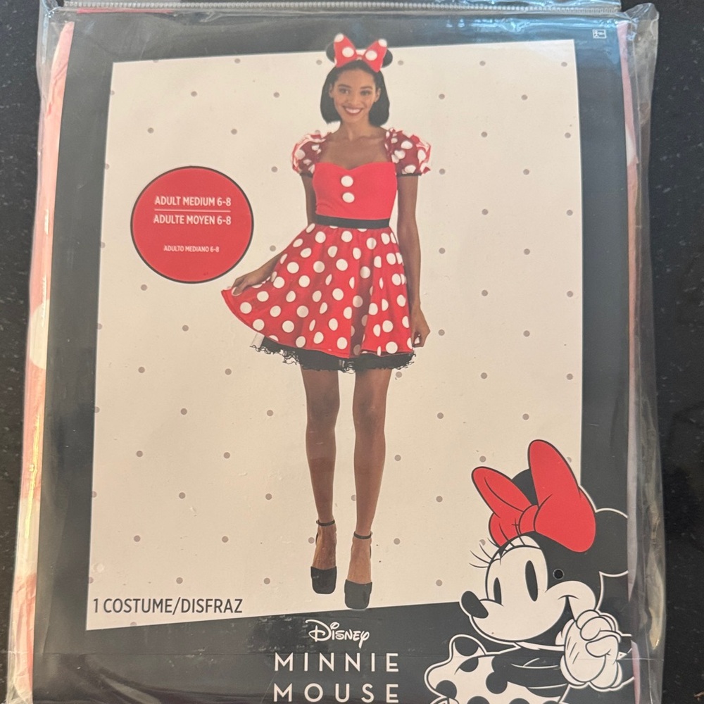 Disney Red and White Polka Dot Minnie Mouse Dress with Bow Headband